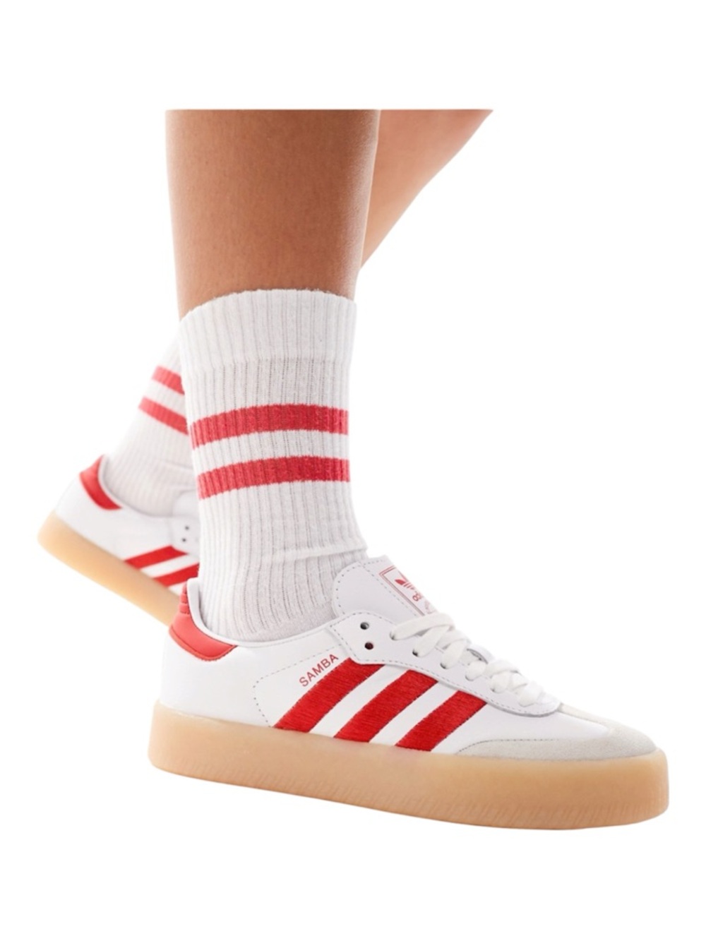 adidas Sambae in Cloud White / Scarlet Colorway. Size 6.5